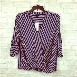 Navy/White striped Blouse XL
